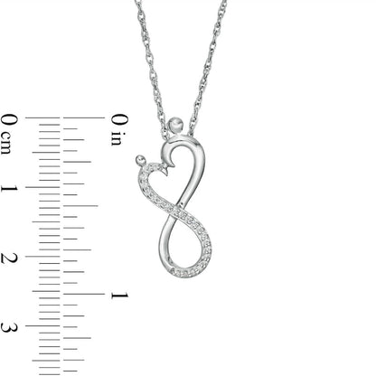 0.07 CT. T.W. Natural Diamond Infinity Loop Heart Pendant in Sterling Silver