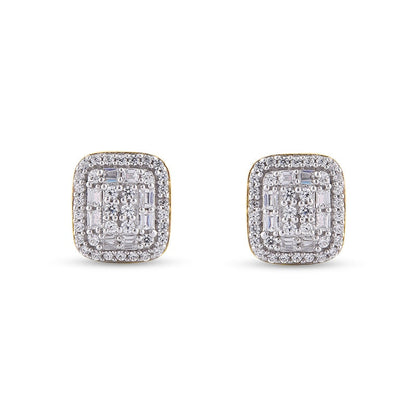 0.33 CT. T.W. Composite Diamond Rectangular Frame Stud Earrings in 10K Gold