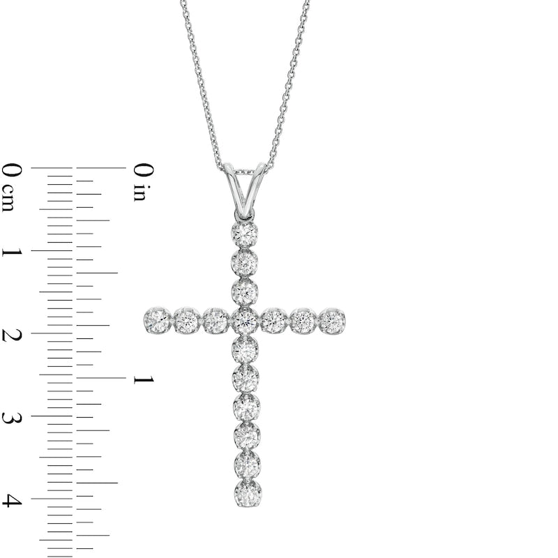 1 CT. T.W. Certified Lab-Created Diamond Cross Pendant in 14K White Gold (F/SI2)