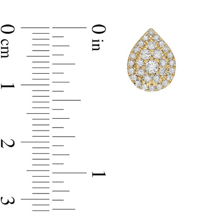 0.75 CT. T.W. Composite Pear-Shaped Diamond Frame Stud Earrings in 10K Gold