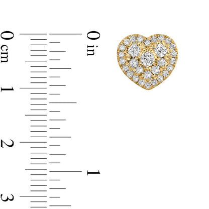 0.75 CT. T.W. Composite Heart-Shaped Diamond Frame Stud Earrings in 10K Gold