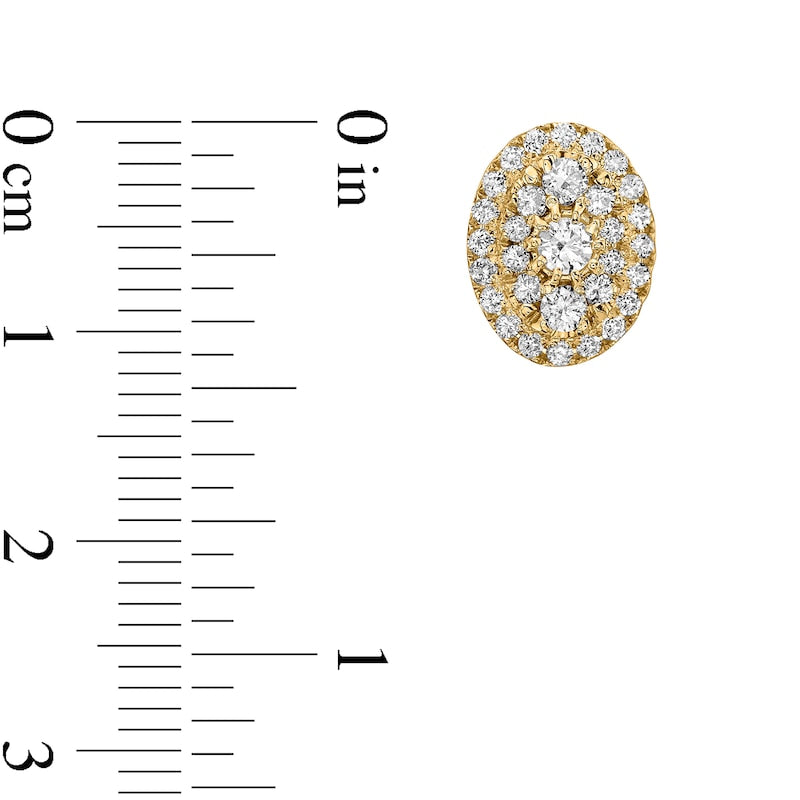 1 CT. T.W. Composite Oval-Shaped Diamond Frame Stud Earrings in 10K Gold