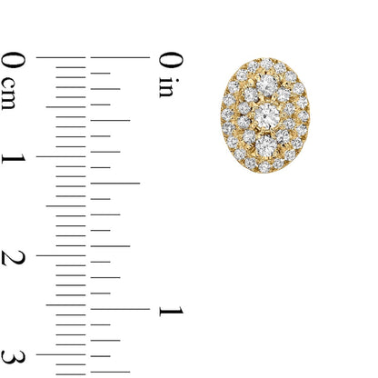 1 CT. T.W. Composite Oval-Shaped Diamond Frame Stud Earrings in 10K Gold