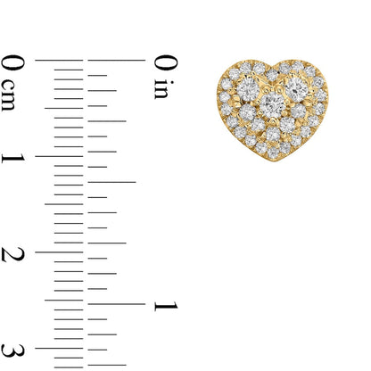 1 CT. T.W. Composite Heart-Shaped Diamond Frame Stud Earrings in 10K Gold