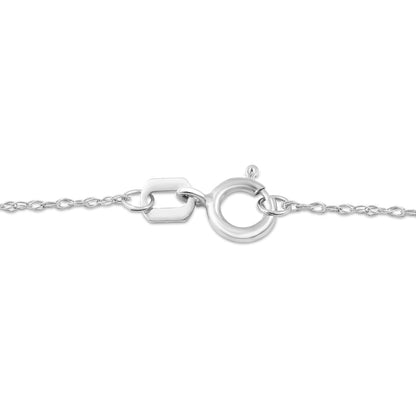 Emerald-Cut Blue Sapphire and 0.13 CT. T.W. Baguette and Round Natural Diamond Frame Alternating Drop Pendant in 14K White Gold