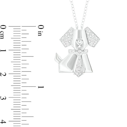 0.1 CT. T.W. Natural Diamond Dog with Tie Pendant in Sterling Silver