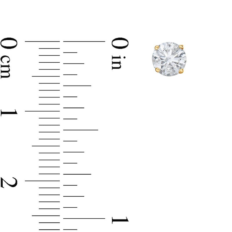 0.88 CT. T.W. Diamond Solitaire Stud Earrings in 14K Gold (J/I1)