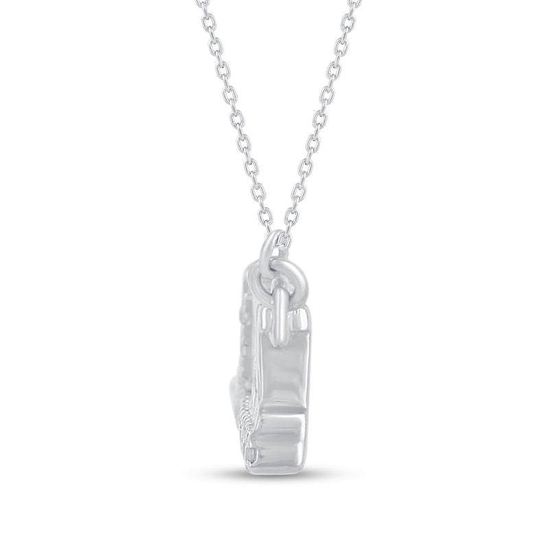 0.1 CT. T.W. Natural Diamond Underlined HE/HIM" Necklace in Sterling Silver"