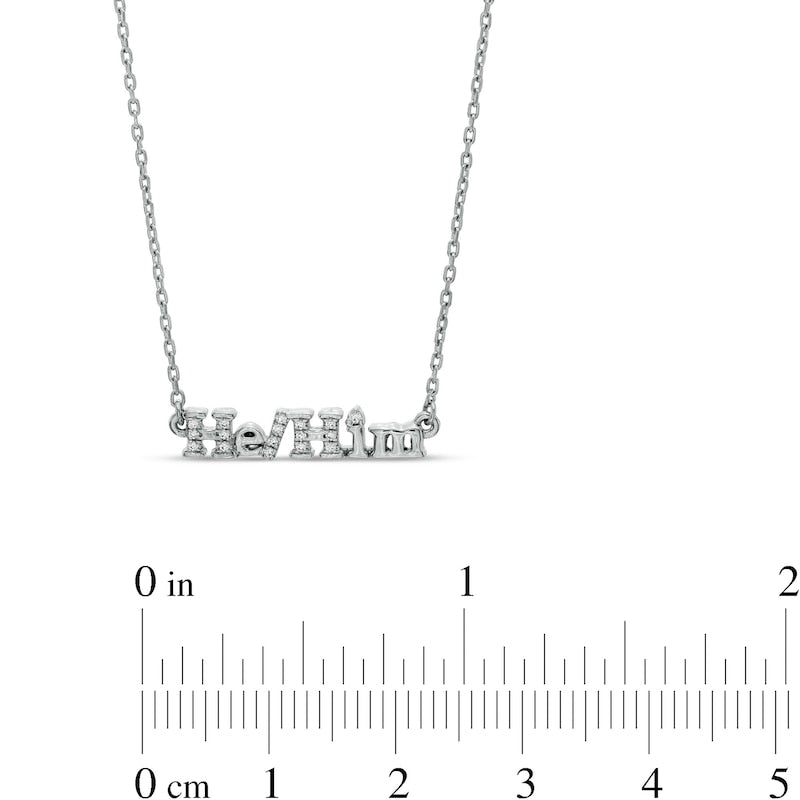 0.05 CT. T.W. Natural Diamond HE/HIM" Necklace in Sterling Silver"