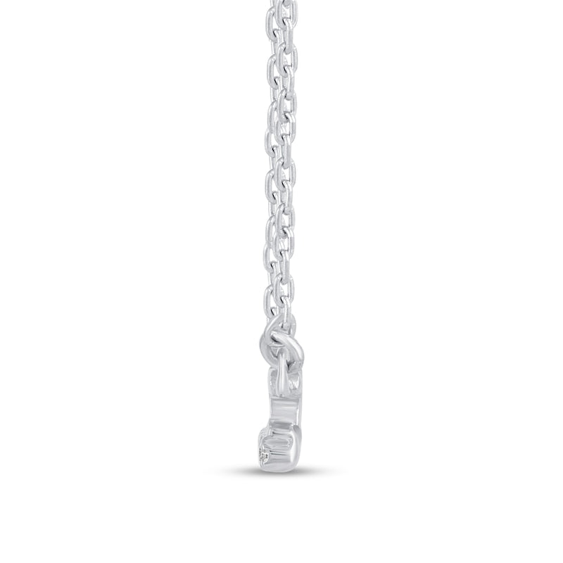 0.07 CT. T.W. Natural Diamond Underlined She/Her" Necklace in Sterling Silver"