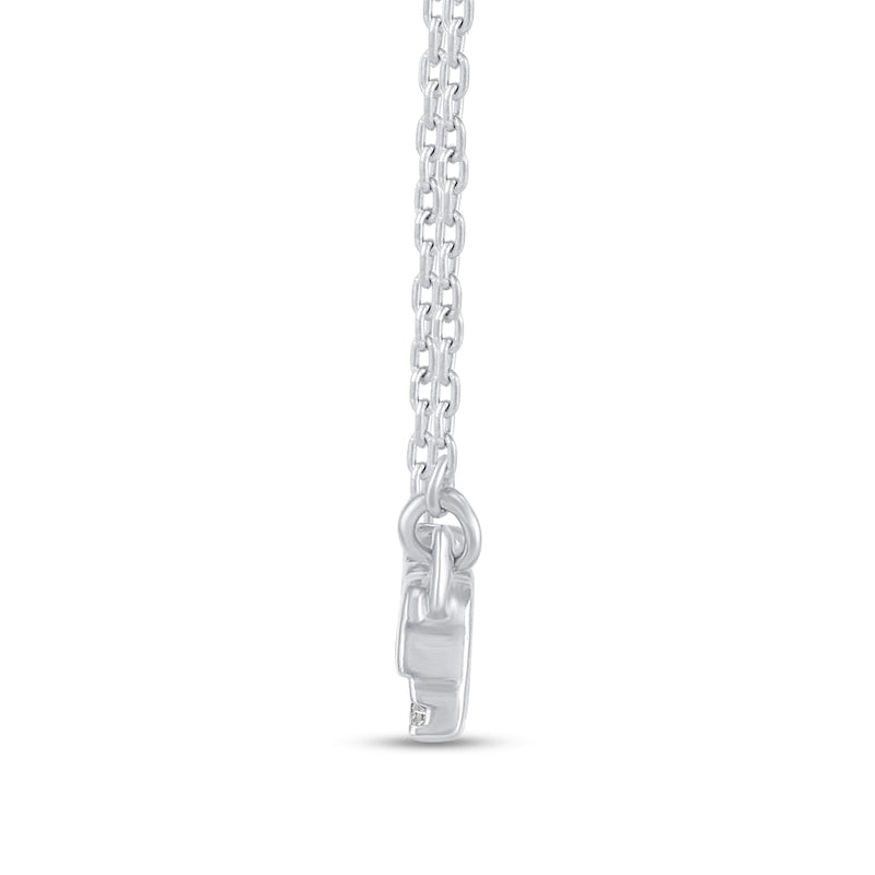0.1 CT. T.W. Natural Diamond Underlined They/Them" Necklace in Sterling Silver"