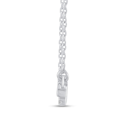 0.1 CT. T.W. Natural Diamond Underlined They/Them" Necklace in Sterling Silver"