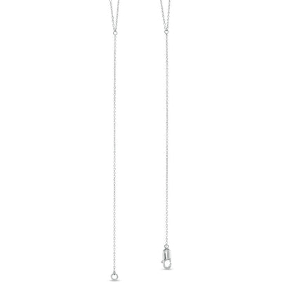 0.2 CT. T.W. Natural Diamond Underlined FRIENDS FOREVER" Double Strand Necklace in Sterling Silver"