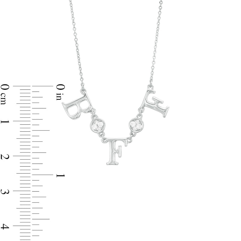 0.1 CT. T.W. Natural Diamond BFF" Necklace in Sterling Silver"