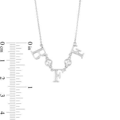 0.1 CT. T.W. Natural Diamond BFF" Necklace in Sterling Silver"