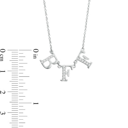 0.07 CT. T.W. Natural Diamond BFF" Necklace in Sterling Silver"