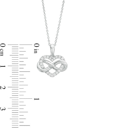 0.17 CT. T.W. Natural Diamond Heart in Infinity Loop Pendant in Sterling Silver