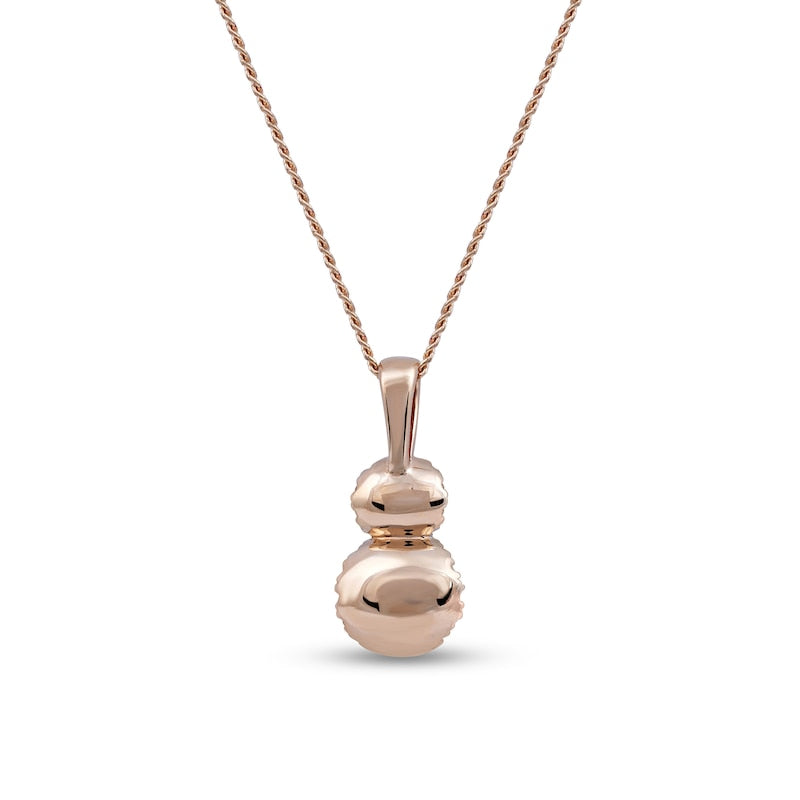 0.5 CT. T.W. Natural Diamond Frame Double Drop Pendant in 10K Rose Gold