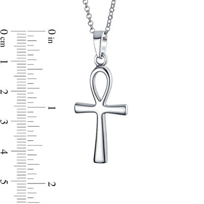 Ankh Cross Pendant in Sterling Silver
