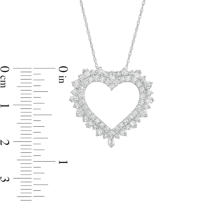 1 CT. T.W. Natural Diamond Shadow Heart Pendant in 10K White Gold