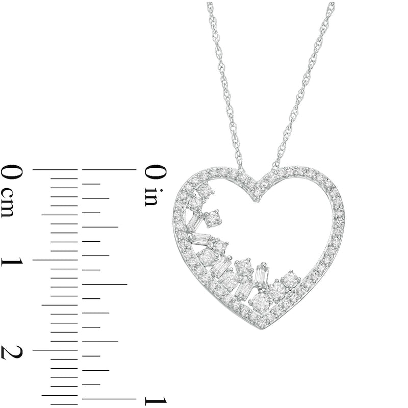 0.5 CT. T.W. Natural Diamond Scatter Heart Pendant in 10K White Gold