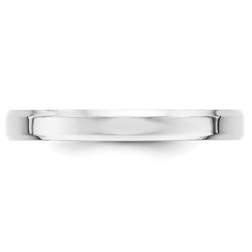 Solid 10K White Gold 3mm Bevel Edge Comfort Fit Men's/Women's Wedding Band Ring Size 14
