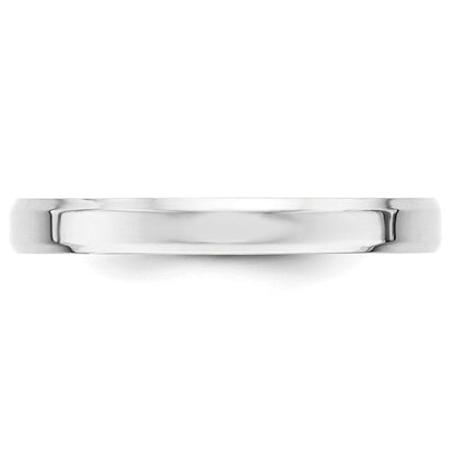 Solid 10K White Gold 3mm Bevel Edge Comfort Fit Men's/Women's Wedding Band Ring Size 14