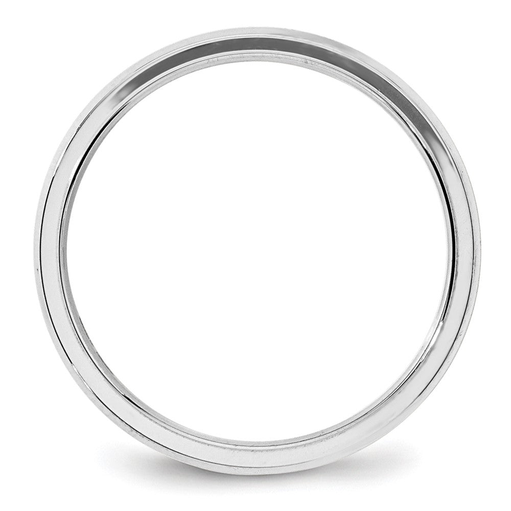 Solid 10K White Gold 4mm Bevel Edge Comfort Fit Men's/Women's Wedding Band Ring Size 8.5