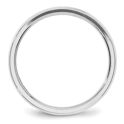 Solid 10K White Gold 4mm Bevel Edge Comfort Fit Men's/Women's Wedding Band Ring Size 6.5