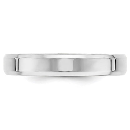 Solid 10K White Gold 4mm Bevel Edge Comfort Fit Men's/Women's Wedding Band Ring Size 11