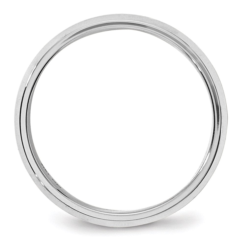 Solid 10K White Gold 6mm Bevel Edge Comfort Fit Men's/Women's Wedding Band Ring Size 8.5