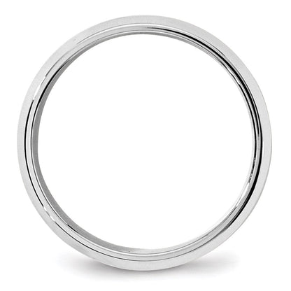 Solid 10K White Gold 7mm Bevel Edge Comfort Fit Men's/Women's Wedding Band Ring Size 8.5