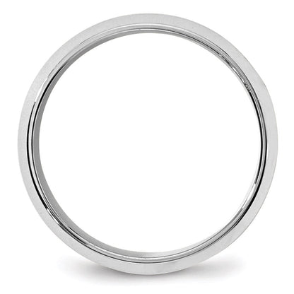 Solid 10K White Gold 8mm Bevel Edge Comfort Fit Men's/Women's Wedding Band Ring Size 4