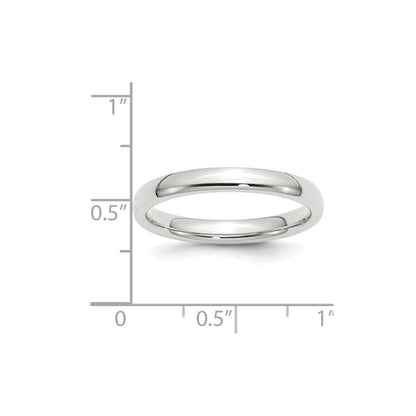 Solid 10K White Gold 3mm Standard Comfort Fit Men's/Women's Wedding Band Ring Size 14