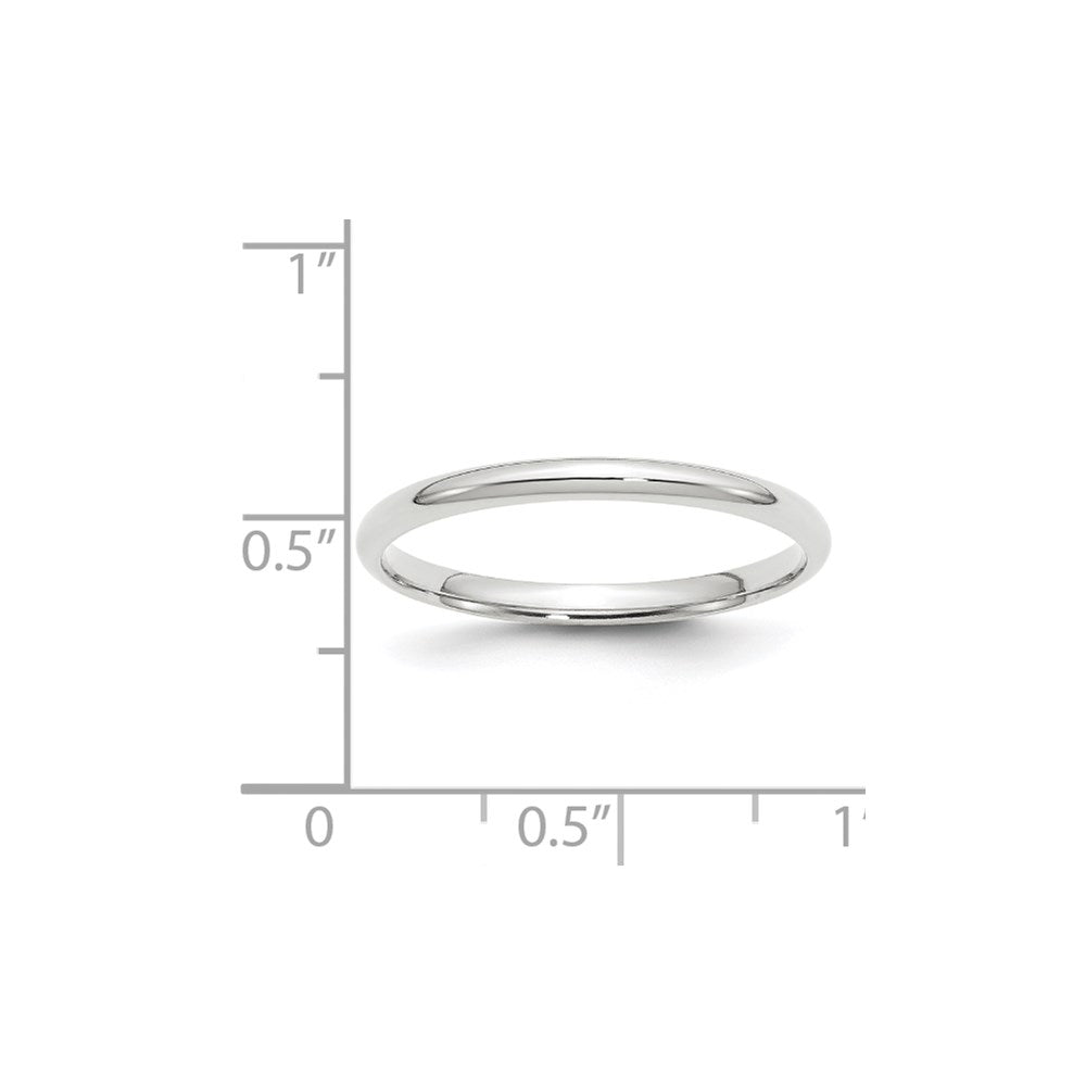 Solid 10K White Gold 2mm Light Weight Comfort Fit Men's/Women's Wedding Band Ring Size 9