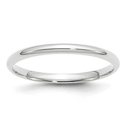 Solid 10K White Gold 2mm Light Weight Comfort Fit Men's/Women's Wedding Band Ring Size 10