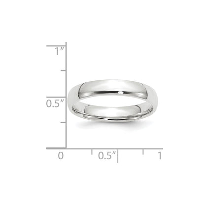Solid 10K White Gold 4mm Light Weight Comfort Fit Men's/Women's Wedding Band Ring Size 5.5