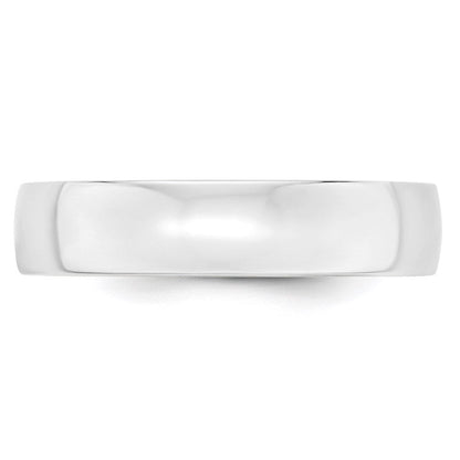 Solid 10K White Gold 5mm Light Weight Comfort Fit Men's/Women's Wedding Band Ring Size 6.5