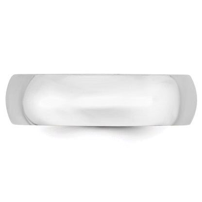 Solid 10K White Gold 6mm Light Weight Comfort Fit Men's/Women's Wedding Band Ring Size 6.5