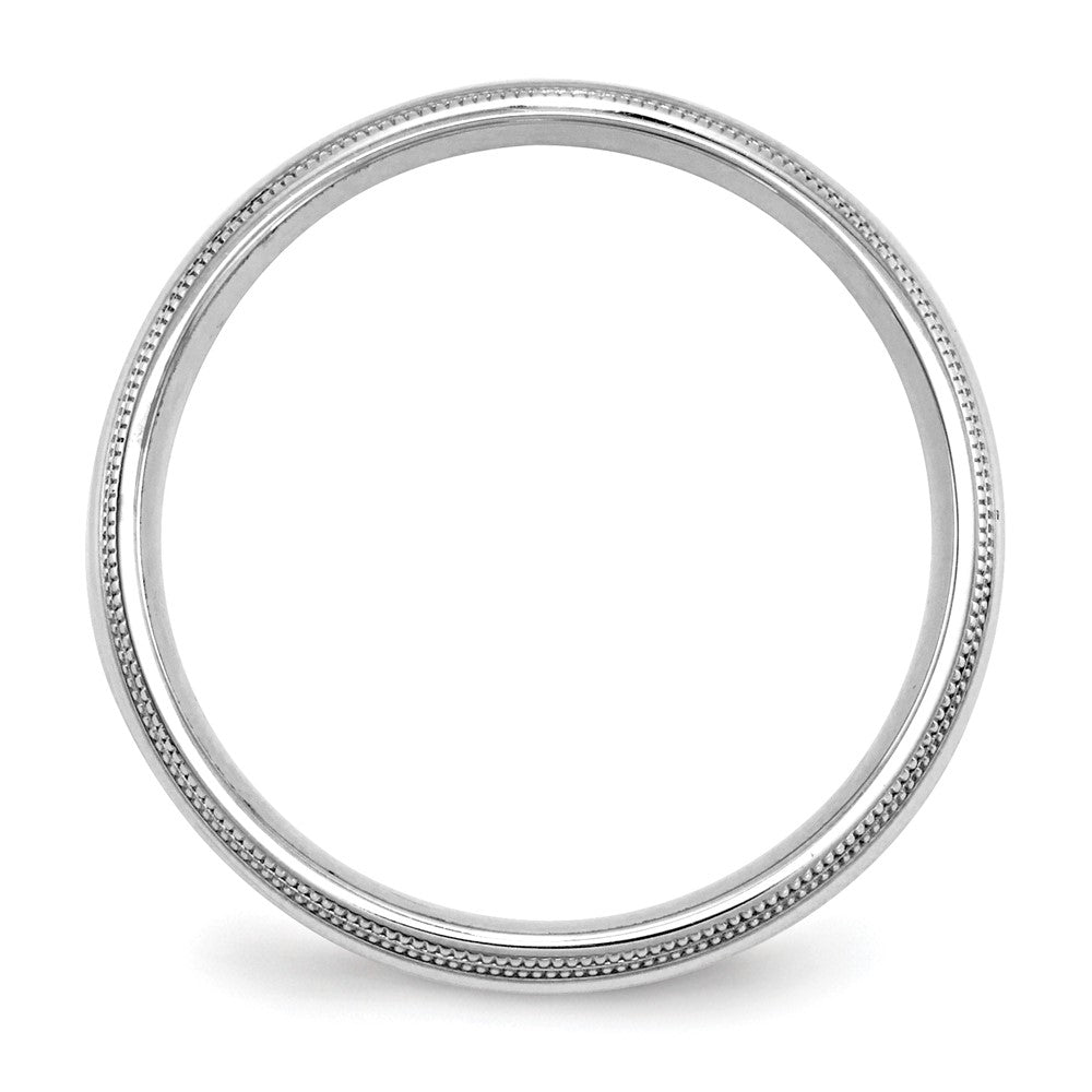 Solid 10K White Gold 5mm Double Milgrain Comfort Fit Men's/Women's Wedding Band Ring Size 9.5