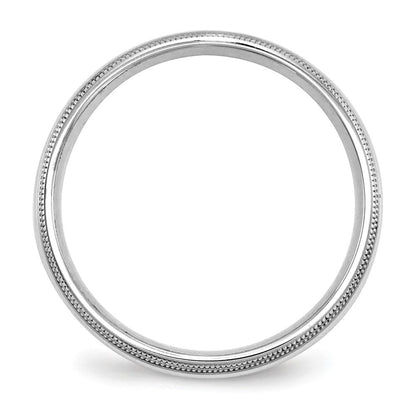 Solid 10K White Gold 5mm Double Milgrain Comfort Fit Men's/Women's Wedding Band Ring Size 9.5