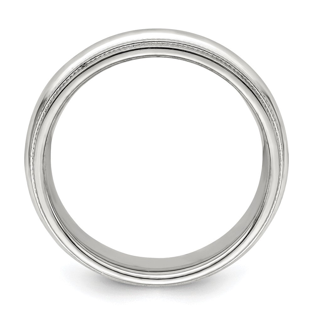 Solid 10K White Gold 6mm Double Milgrain Comfort Fit Men's/Women's Wedding Band Ring Size 10