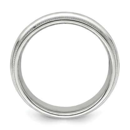 Solid 10K White Gold 6mm Double Milgrain Comfort Fit Men's/Women's Wedding Band Ring Size 10