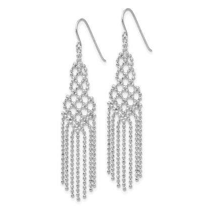 14k White Gold Beaded Earrings