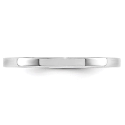 Solid 10K White Gold 2mm Standard Flat Comfort Fit Men's/Women's Wedding Band Ring Size 7