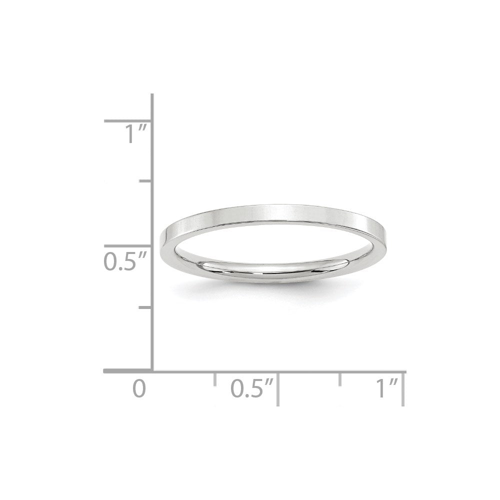 Solid 10K White Gold 2mm Standard Flat Comfort Fit Men's/Women's Wedding Band Ring Size 5