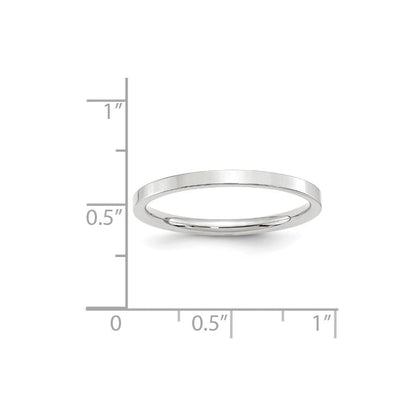 Solid 10K White Gold 2mm Standard Flat Comfort Fit Men's/Women's Wedding Band Ring Size 10