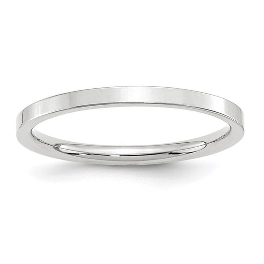 Solid 10K White Gold 2mm Standard Flat Comfort Fit Men's/Women's Wedding Band Ring Size 7