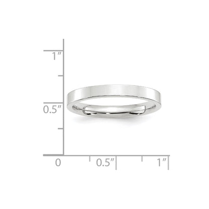 Solid 10K White Gold 3mm Standard Flat Comfort Fit Men's/Women's Wedding Band Ring Size 12.5