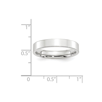 Solid 10K White Gold 4mm Standard Flat Comfort Fit Men's/Women's Wedding Band Ring Size 7.5